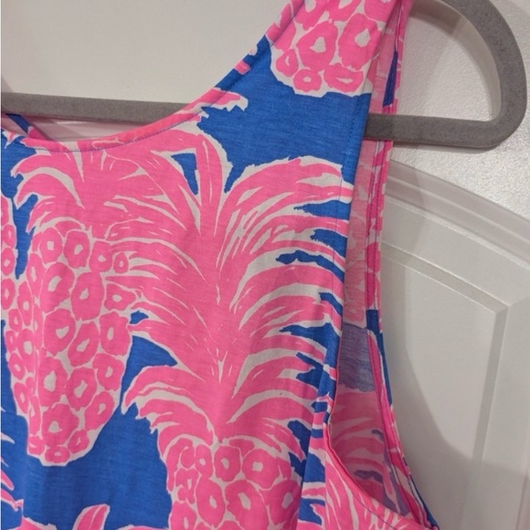 💙 🩷 Lilly Pulitzer “Blue Haven Little Flamenco" Pineapple Kristen Dress XL - Picture 5 of 6